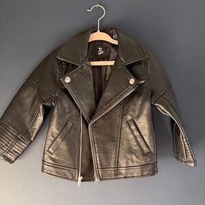 Art Class Toddler Moto Jacket 3T Black Faux Leather Biker Style. Great shape!